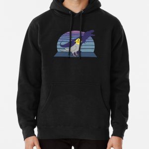 Dinosaur shadow - cockatiel Pullover Hoodie