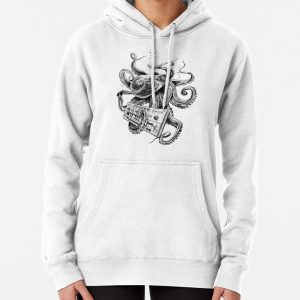 Kraken With Analog Synthesizer Pullover Hoodie