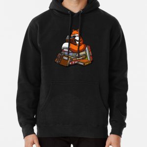 Fox Reading A Book Pullover Hoodie