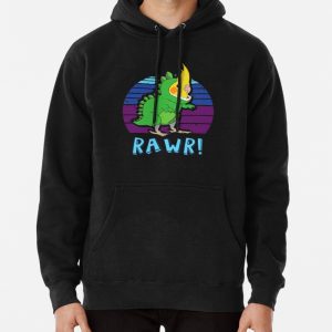 RAWR - Aesthetic Vaporwave Cockatiel Dinosaur Pullover Hoodie