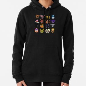 Five Nights at Freddys - Pixel art - Multiple Characters Pullover Hoodie