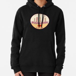 Guangzhou China City Skyline Emblem Pullover Hoodie