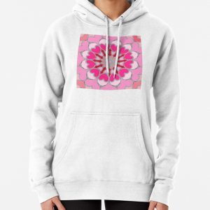 Pink heart pattern is perfect for couples Pullover Hoodie