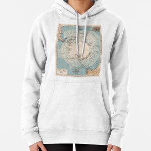 Vintage Antarctica Exploration Routes Map (1906) Pullover Hoodie