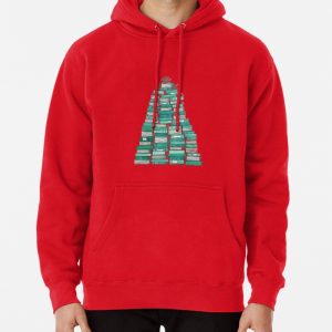 Bookish Christmas Tree Pullover Hoodie