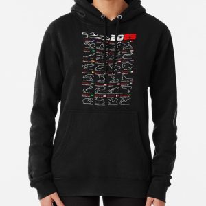 Calendar Formula race cars 2025 named circuits Pullover Hoodie