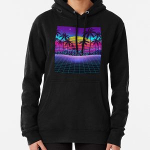 Radiant Sunset Synthwave Pullover Hoodie