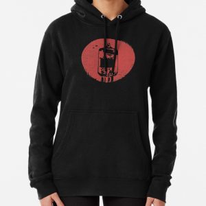 Red Distressed Effect Retro Vacuum Tube Pullover Hoodie