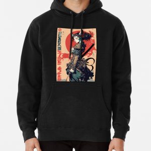 Samurai Japanese Warrior Girl Urban Fashion Pullover Hoodie