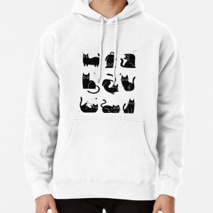 Black cats cute star graphic illustration Pullover Hoodie