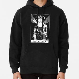 Garfield Tarot Mondays (White Ink) Pullover Hoodie