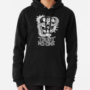 Trust No One Skull Snake Spiderweb Edward Teach tattoo Pullover Hoodie