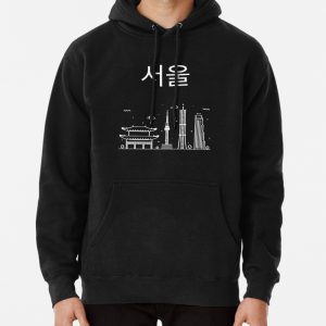 Seoul Korea in Hangul Pullover Hoodie