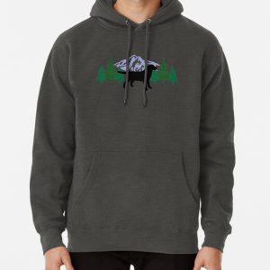 Black Labrador Silhouette Evergreen Pullover Hoodie