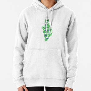 Elegant Rosemary Herb Design,Fresh and Aromatic Botanical Art Pullover Hoodie