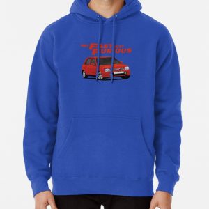 Not Fast - Just Furious with a red Nissan Micra March Pullover Hoodie