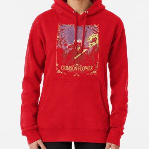 Crimson Flower Pullover Hoodie