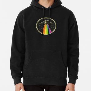 Queer UFO - Rainbow UFO Alien Abduction Queer LGBT Gay Pride Pullover Hoodie