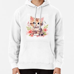 A cute cartoon cat Pullover Hoodie