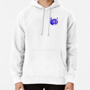 Cat in Blue and Pink Pullover Hoodie