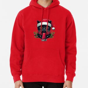 Black cat Christmas Pullover Hoodie