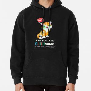 Meow cat shirt,National kittens day Pullover Hoodie