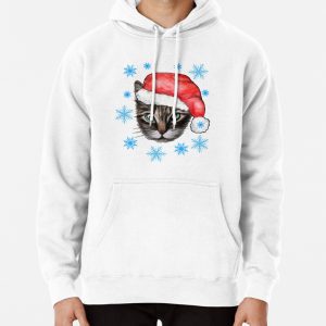 Cute Christmas Cat Pullover Hoodie