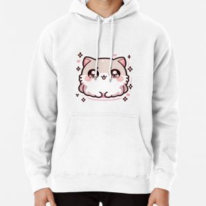 Cute Kawaii Cat Sticker Pullover Hoodie