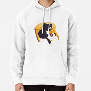 A Cat Playing Piano Pullover Hoodie