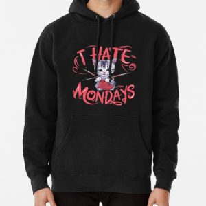 Knitting Cat which hates mondays Pullover Hoodie