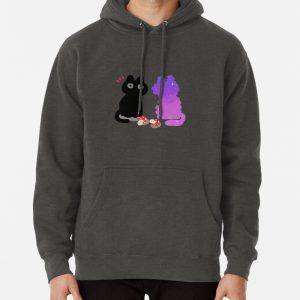 Galaxy cat and mushrooms Pullover Hoodie