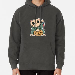 Halloween Cat and Pumpkin Pullover Hoodie