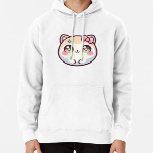 Cute Kawaii Cat Sticker Pullover Hoodie
