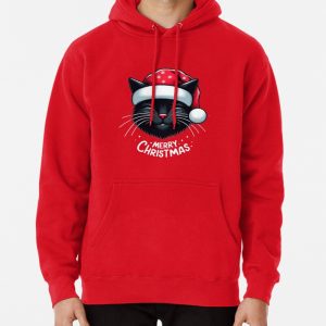 Black cat Christmas Pullover Hoodie