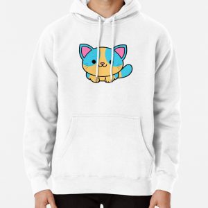 Blue and Yellow Cat Pullover Hoodie