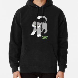 Cute Cat And Frog Pullover Hoodie