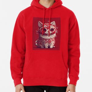 Cute Chubby Cat Red Theme t-shirt Pullover Hoodie