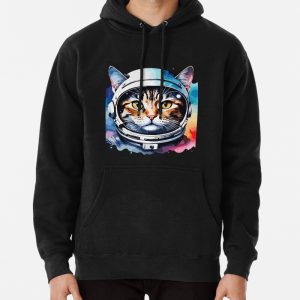 A Colorful Cartoon Astronaut Cat? Pullover Hoodie