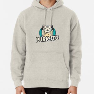 Purrito Cute Kawaii Cat Burrito Pullover Hoodie