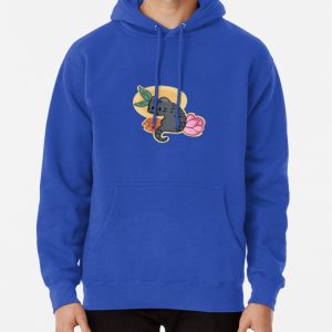 Cute kawaii cat with flowers Pullover Hoodie
