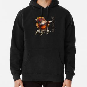 Happy Thanksgiving, Dabbing Turkey, Funny Cute Cat Tee Pullover Hoodie