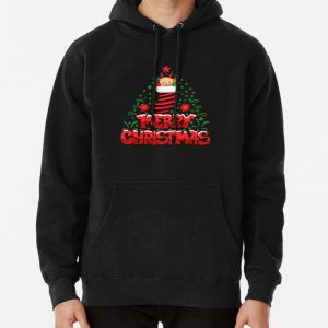 Merry Christmas Cat Funny Pullover Hoodie