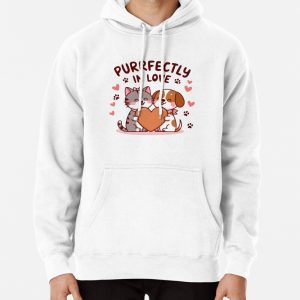 Purrfectly in love - valentines day Pullover Hoodie