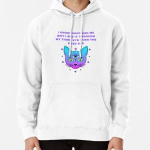 Third Eye Cat With Activated Spiritual Eyes Surrounded By Stars Pullover Hoodie