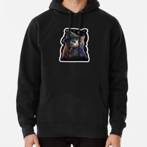 Cat Miaw Rainbow Wizard Cute #7 Pullover Hoodie