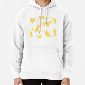 Yellow Cat pattern Pullover Hoodie