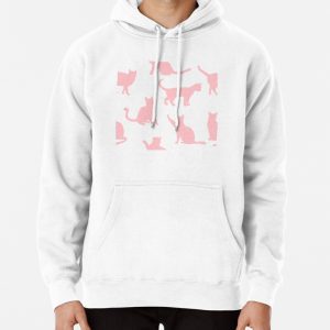 Pink Cat pattern Pullover Hoodie