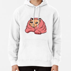 Cute Cozy Cat Wrapped In A Blanket Pullover Hoodie