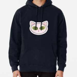 Green eyed white cat Pullover Hoodie