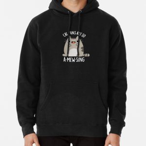 Cat Puns Are So A-mew-sing Funny Animal Puns (Dark BG) Pullover Hoodie